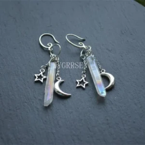 Celestial Crystal with Moon and Stars Earrings
