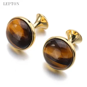 Low-key Luxury Tiger-eye Stone Cufflinks