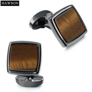 Luxury Tiger's Eye Stone Cufflinks for Men
