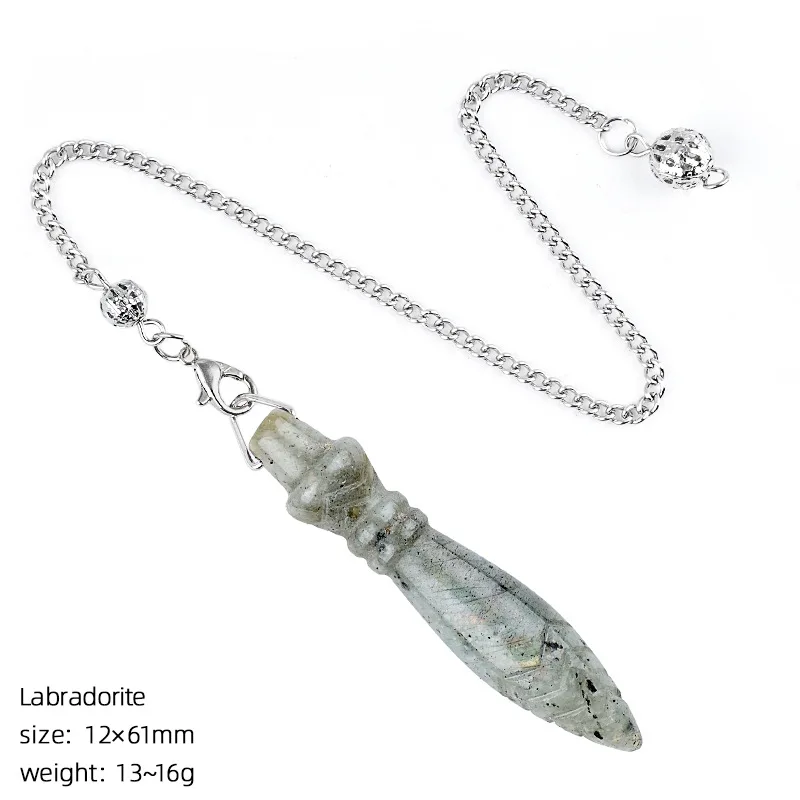 Natural Healing Crystal Quartz Reiki Pendulos 7 Chakra Stone Scepter Pendulum Pendant for Dowsing Amulet Spiritual Divination - Image 12