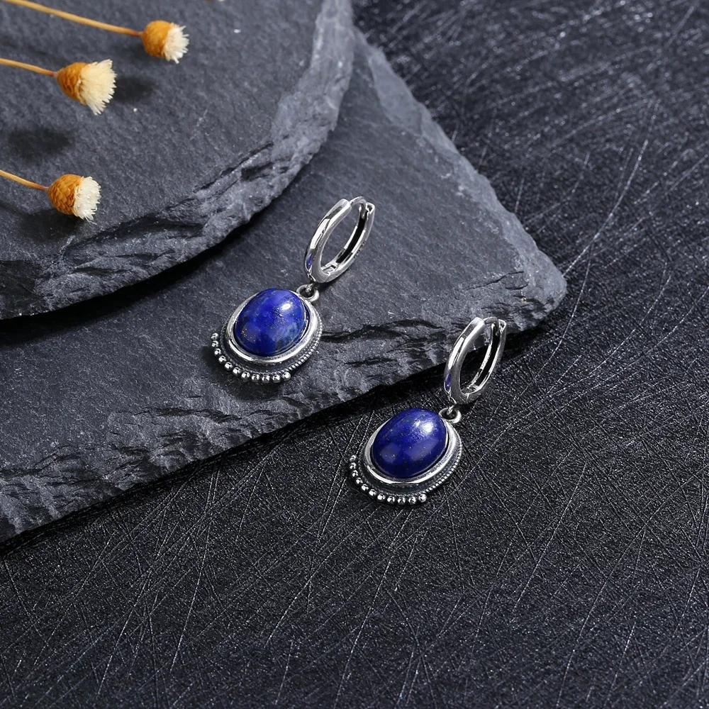 Fine Silver Natural Tiger Eye Earring Elegant Labradorite Moonstone - Image 4