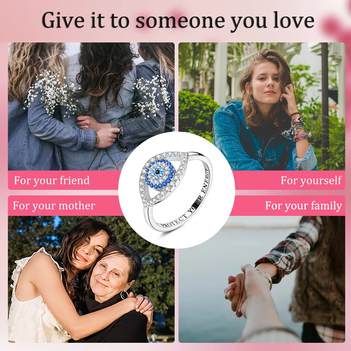 Sterling Silver Protection Evil Eye Ring Fine Jewelry Accessories Gift - Image 4