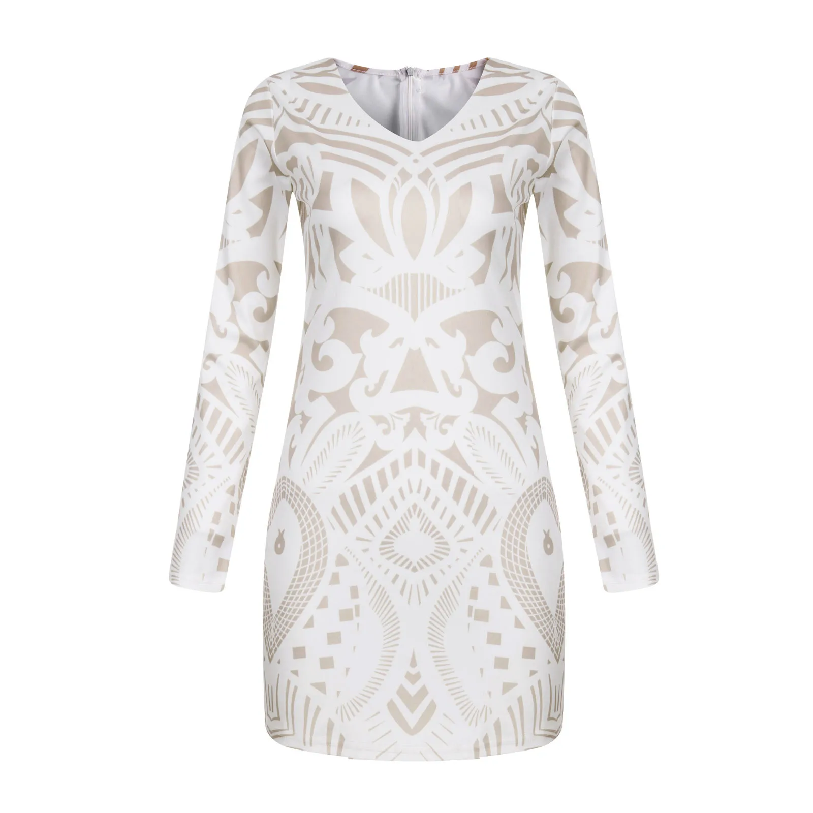 Carual V-Neck White Dress - Image 4