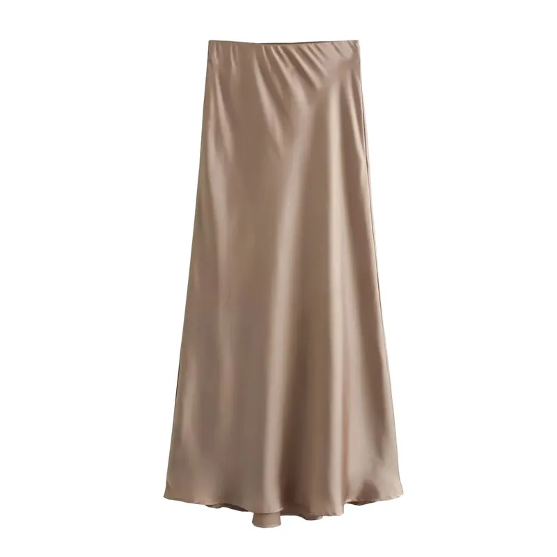 High Waist Satin Long Skirts - Image 5