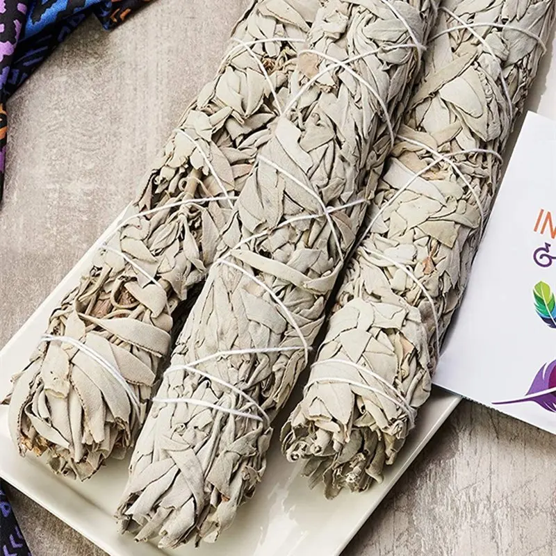 10 Cm White Sage Bundle California Incense Sticks Natural Plant Aromatherapy DIY Burning Aromatherapy Cleaning Soothing Bundle - Image 4