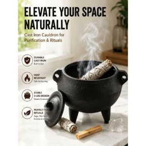 Cast iron incense burner with lid, yoga meditation purification incense burner, desktop decoration ornament, incense holder
