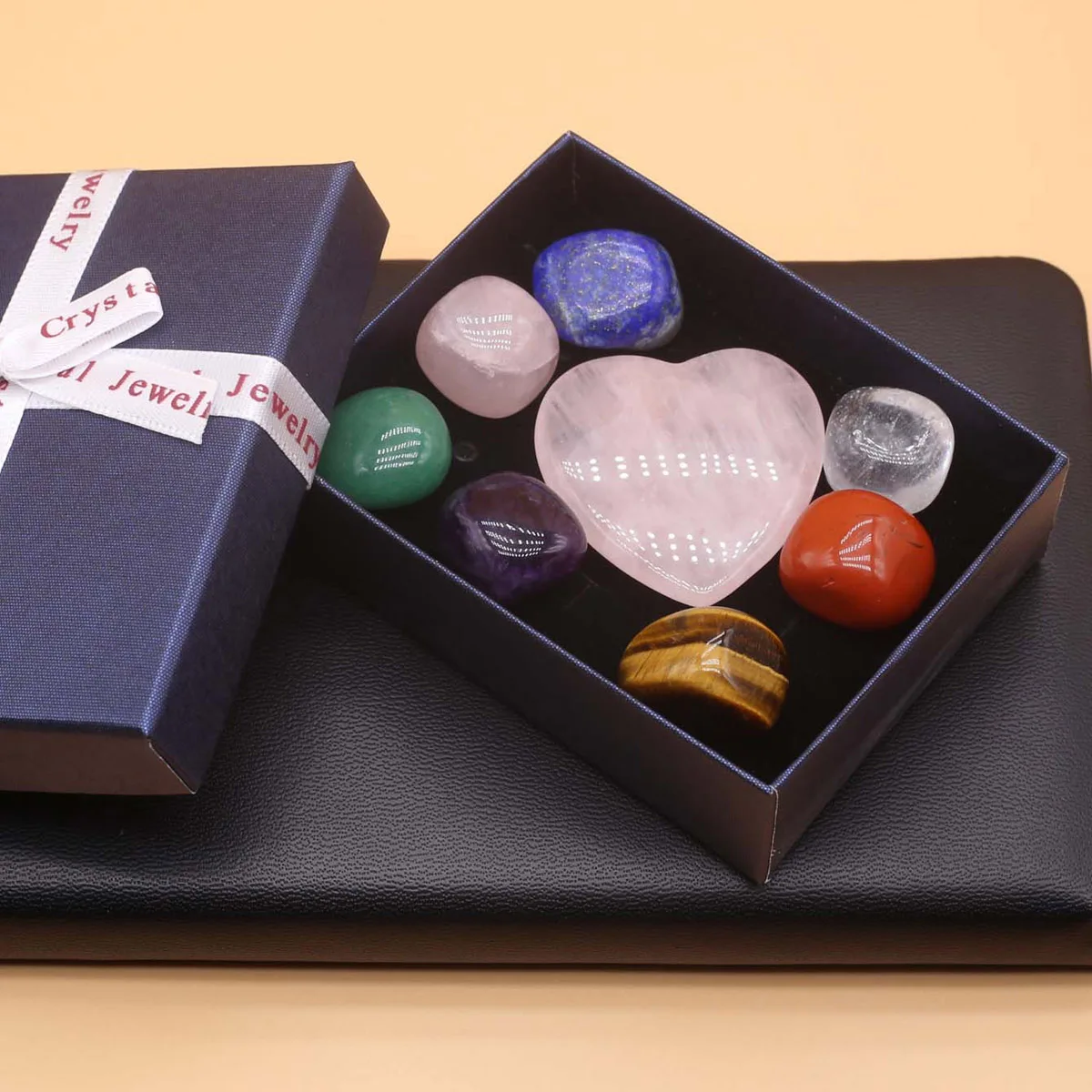Crystal Stone Beads Set Irregural Natural Rose Quartz Ornaments Box Polishing Energy Guardian Gem Jewelry Home Decorations - Image 5