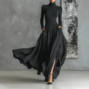 Elegant Long Skirt/T-Shirt Sets