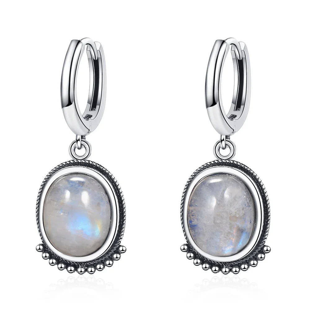 Fine Silver Natural Tiger Eye Earring Elegant Labradorite Moonstone - Image 11
