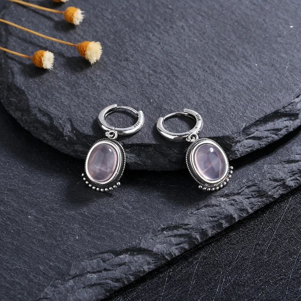Fine Silver Natural Tiger Eye Earring Elegant Labradorite Moonstone - Image 5
