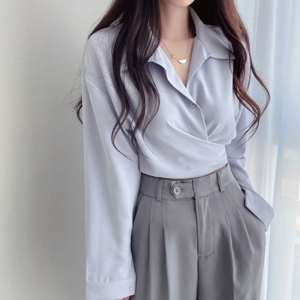 White Chic Design Lace-up Top - Image 4