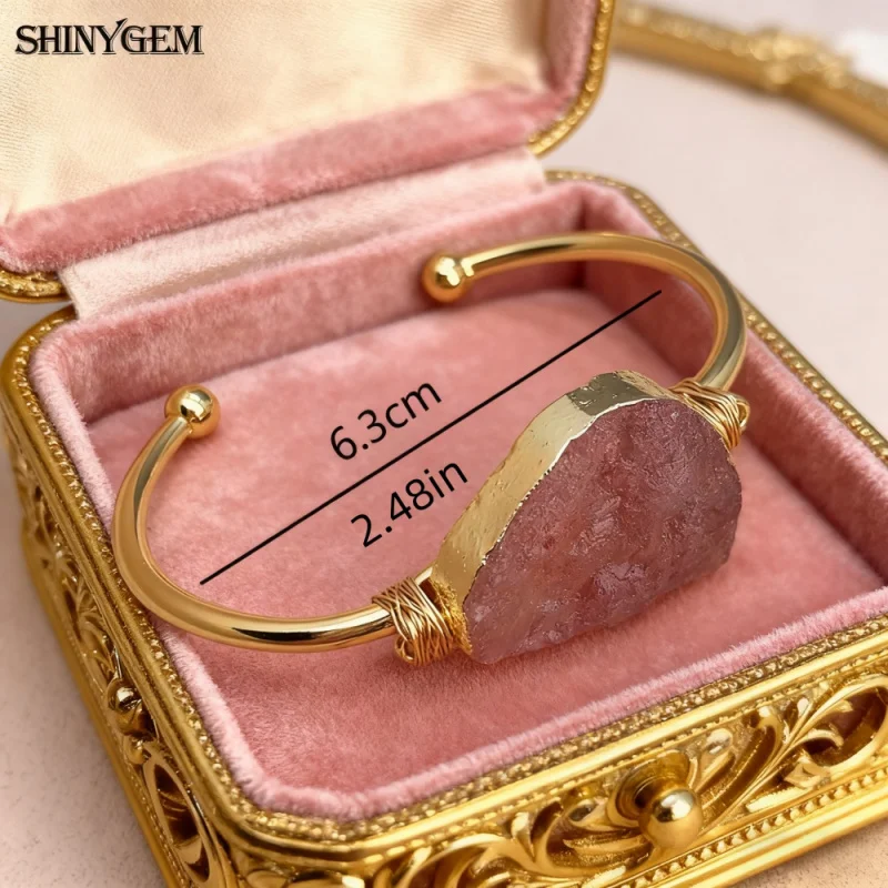 Healing Purple Pink Crystal Hand Winding Irregular Natural Amethyst Strawberry Rose Quartz Energy Protection Bracelet - Image 2