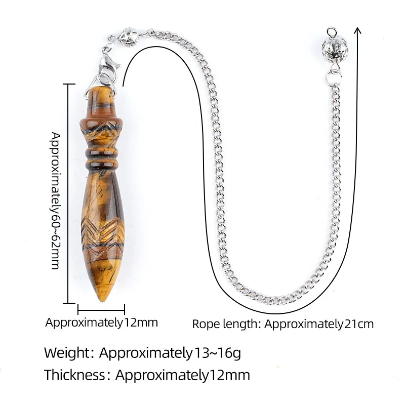Natural Healing Crystal Quartz Reiki Pendulos 7 Chakra Stone Scepter Pendulum Pendant for Dowsing Amulet Spiritual Divination - Image 3
