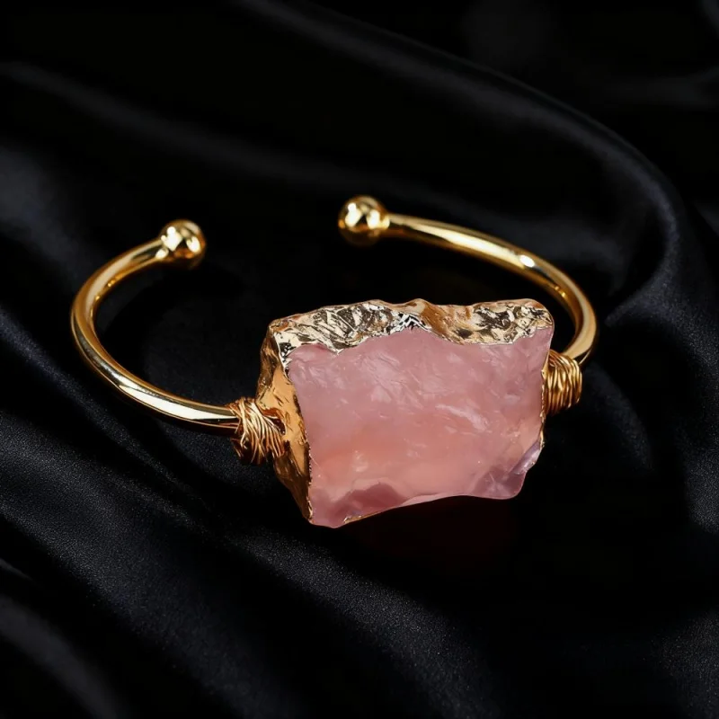 Healing Purple Pink Crystal Hand Winding Irregular Natural Amethyst Strawberry Rose Quartz Energy Protection Bracelet - Image 4
