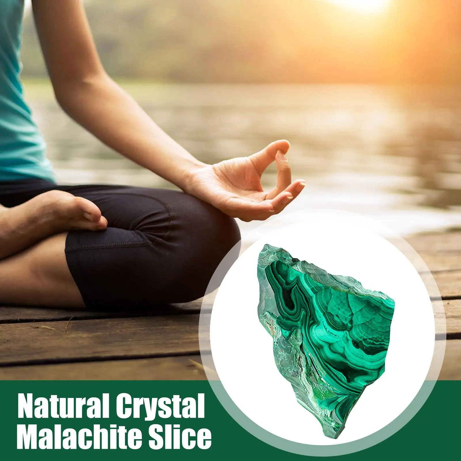 Natural Crystal Green Eyes Malachite Raw Healing Stone Divination Slab Mineral Specimen - Image 2