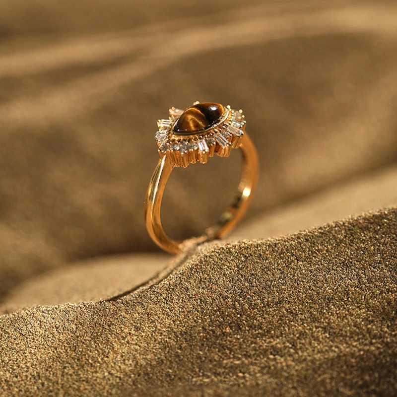 Sterling Silver Tiger Eye Stone Ring - Image 3