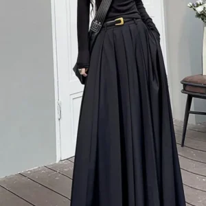Solid Simple & Classic Graceful Popular Newly Young Stylish long lengh skirt