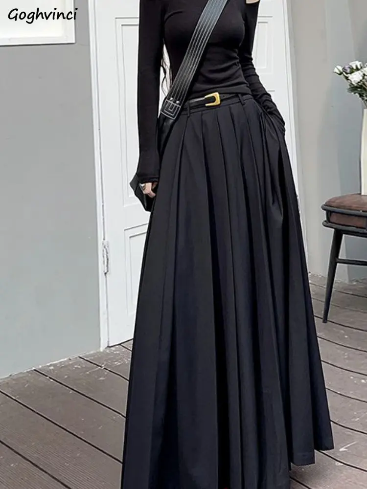 Solid Simple & Classic Graceful Popular Newly Young Stylish long lengh skirt