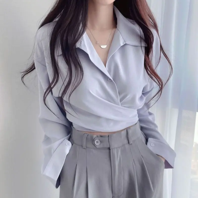 White Chic Design Lace-up Top - Image 8