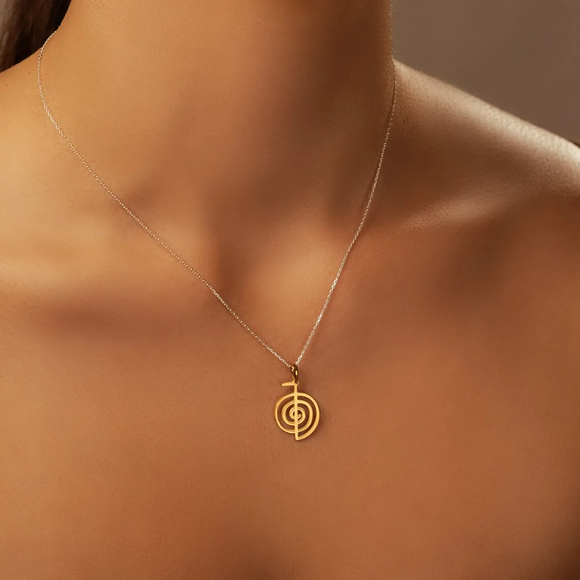 Stainless Steel Cho Ku Rei Pendant Necklace Reiki Protection Healing - Image 2
