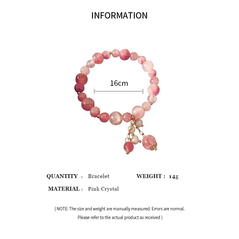 Pink Crystal Natural Stone Bracelet Reiki Energy Strand Bracelets Bangles For Women Prayer Blessing Health Wristband Jewelry - Image 6