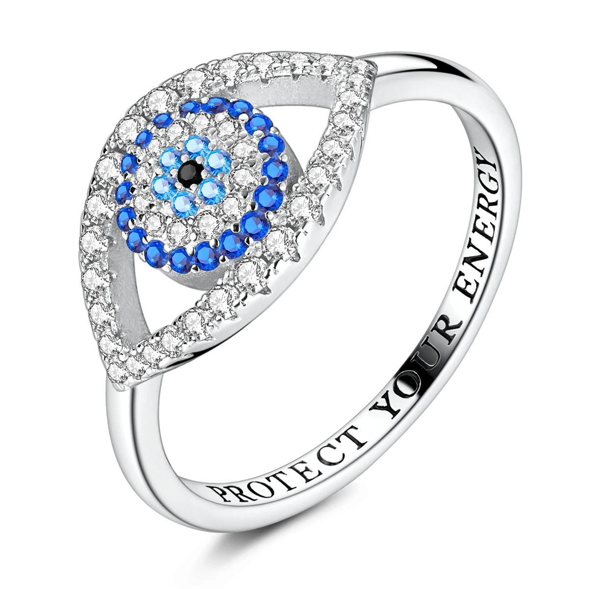 Sterling Silver Protection Evil Eye Ring Fine Jewelry Accessories Gift