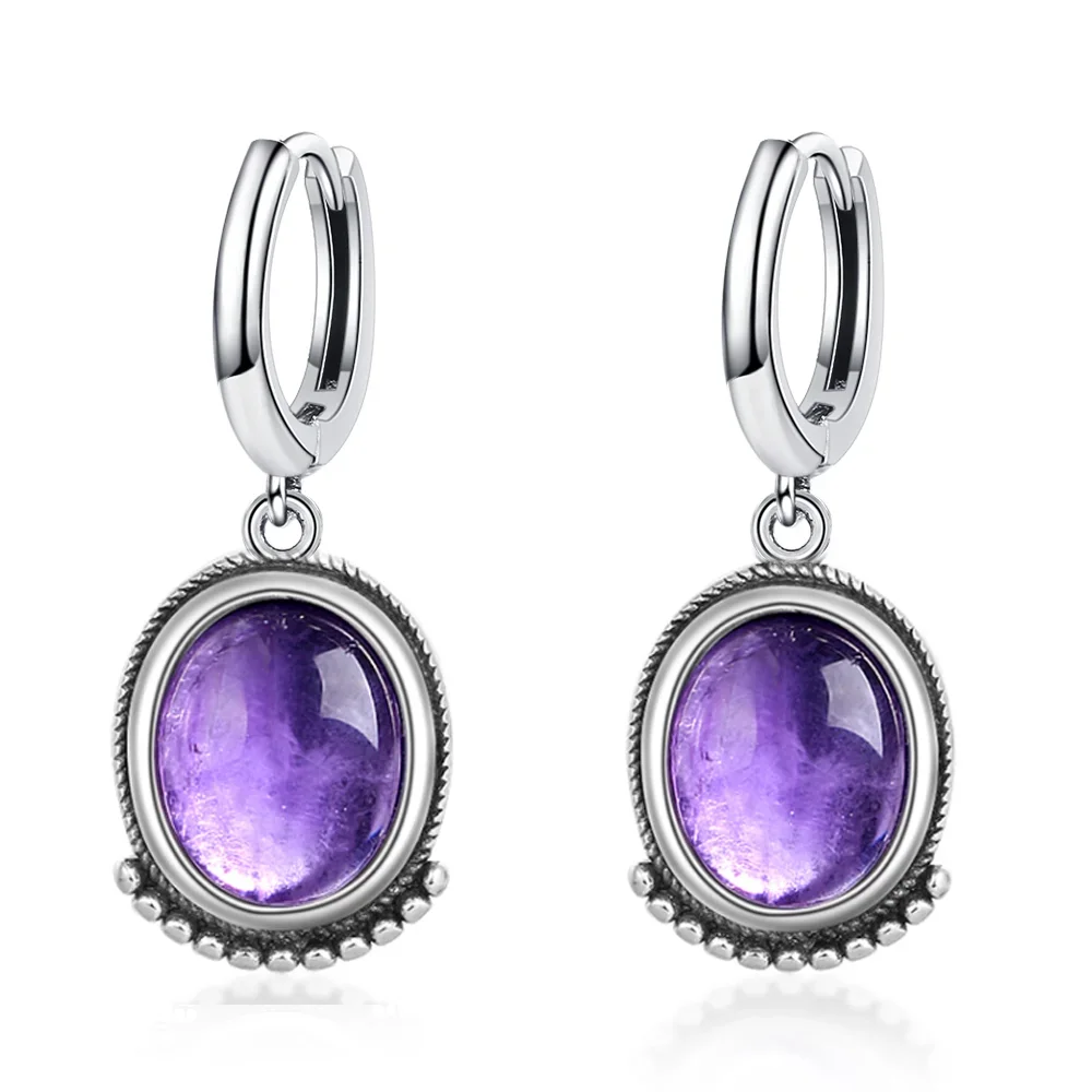 Fine Silver Natural Tiger Eye Earring Elegant Labradorite Moonstone - Image 7