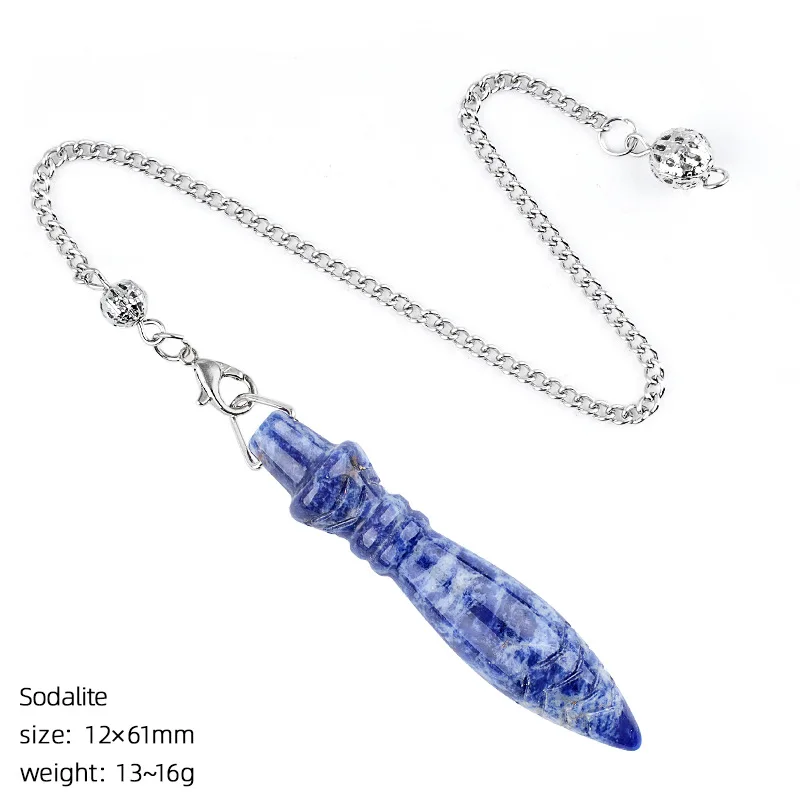 Natural Healing Crystal Quartz Reiki Pendulos 7 Chakra Stone Scepter Pendulum Pendant for Dowsing Amulet Spiritual Divination - Image 13