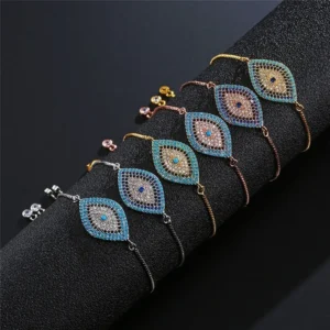 Evil Eye Bracelet, Adjustable Slider Energy Protection