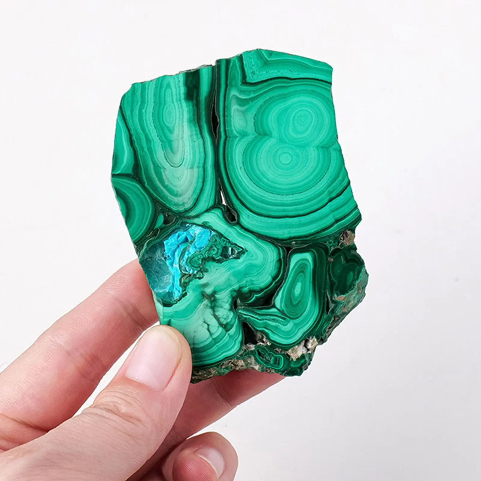 Natural Crystal Green Eyes Malachite Raw Healing Stone Divination Slab Mineral Specimen - Image 5