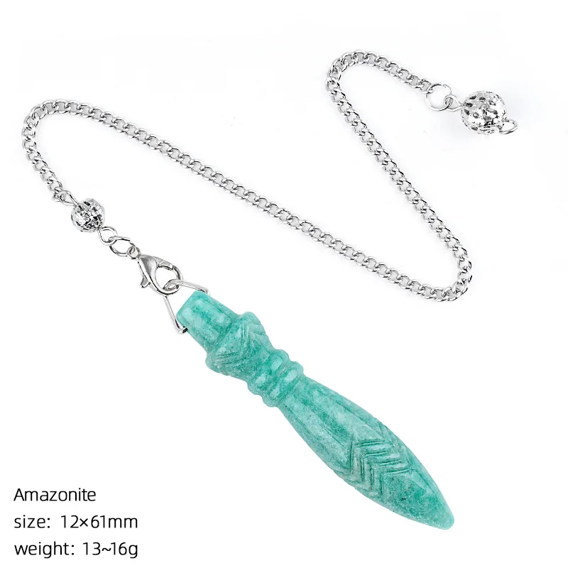 Natural Healing Crystal Quartz Reiki Pendulos 7 Chakra Stone Scepter Pendulum Pendant for Dowsing Amulet Spiritual Divination - Image 14