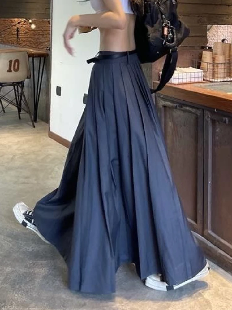 Solid Simple & Classic Graceful Popular Newly Young Stylish long lengh skirt - Image 4
