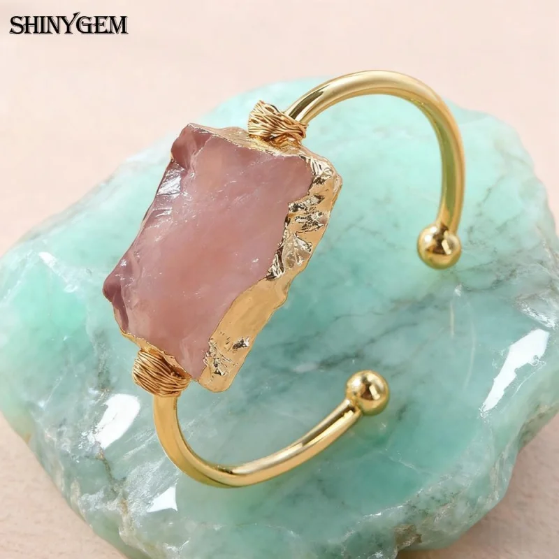 Healing Purple Pink Crystal Hand Winding Irregular Natural Amethyst Strawberry Rose Quartz Energy Protection Bracelet - Image 5