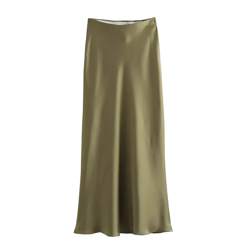 High Waist Satin Long Skirts - Image 6