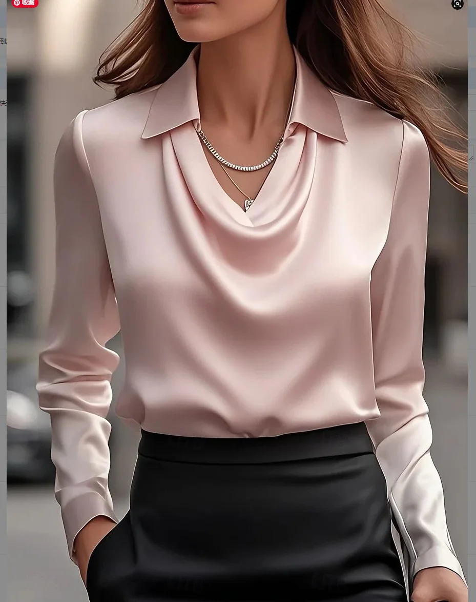 Elegant Women's V-neck Satin - Image 7