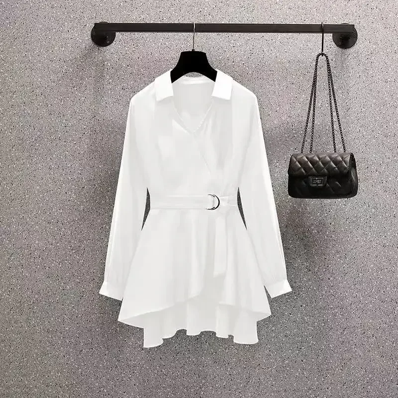 Women's Long Sleeve Shirt Casual Elegant Work Slim Fit - Image 4