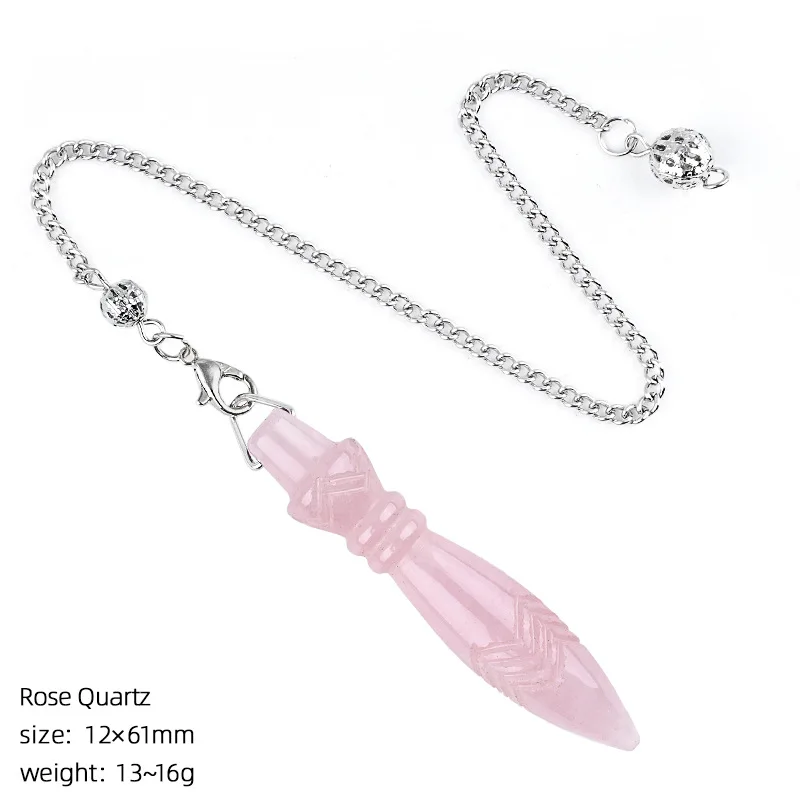 Natural Healing Crystal Quartz Reiki Pendulos 7 Chakra Stone Scepter Pendulum Pendant for Dowsing Amulet Spiritual Divination - Image 8