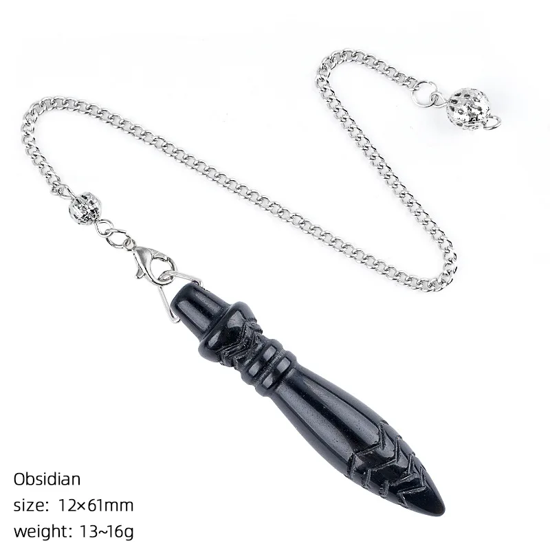 Natural Healing Crystal Quartz Reiki Pendulos 7 Chakra Stone Scepter Pendulum Pendant for Dowsing Amulet Spiritual Divination - Image 11
