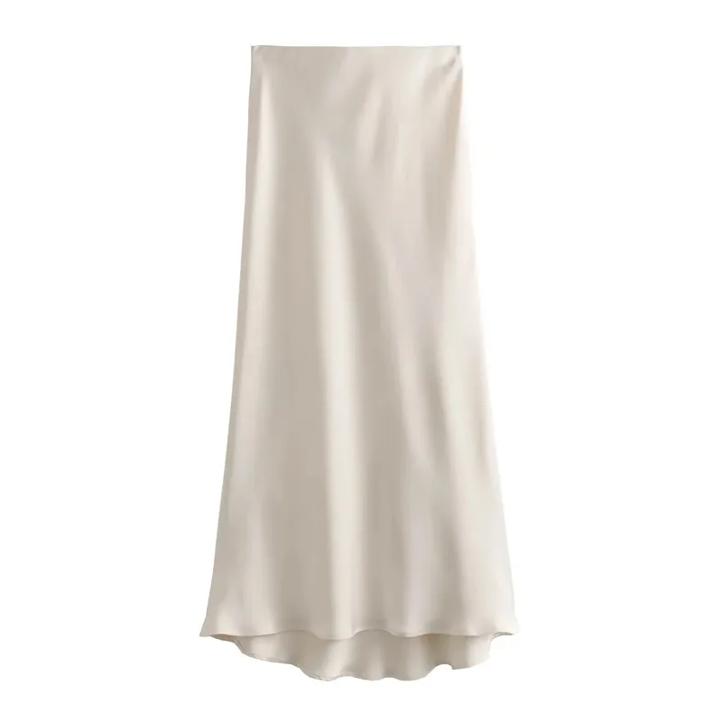 High Waist Satin Long Skirts - Image 9