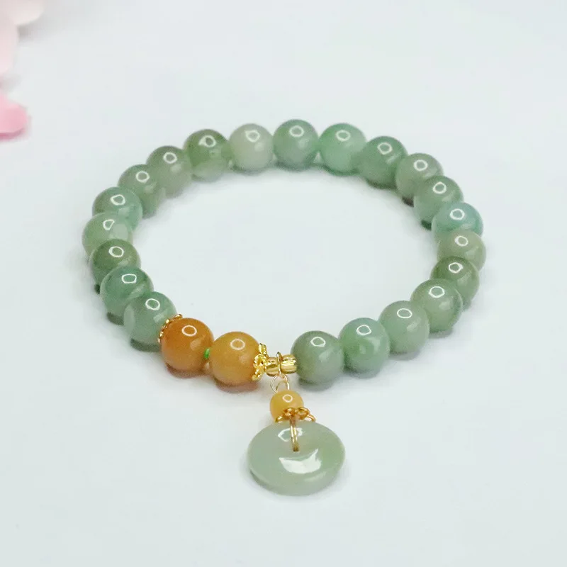 Elegant 7mm Green Jade Bracelet Natural Gemstone Healing Jewelry Peace Knot Pendant Auspicious Gift Unisex - Image 7
