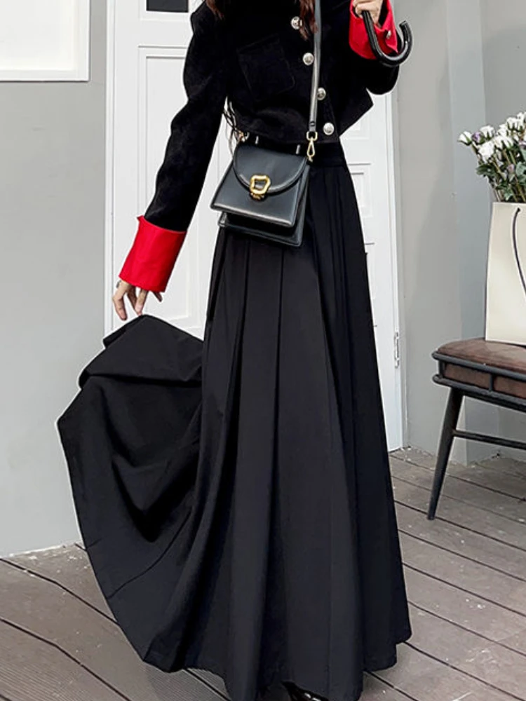 Solid Simple & Classic Graceful Popular Newly Young Stylish long lengh skirt - Image 2