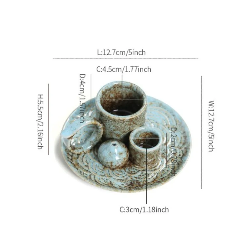 4 in 1 Ceramic Palo Santo Sticks Holder Incense Burner Sage Holder Incense Holders Ash Catcher Tray for Meditation Yoga Room - Image 6
