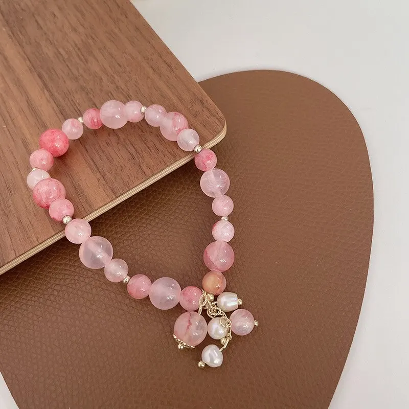 Pink Crystal Natural Stone Bracelet Reiki Energy Strand Bracelets Bangles For Women Prayer Blessing Health Wristband Jewelry - Image 4