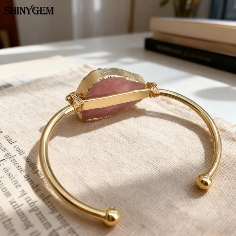 Healing Purple Pink Crystal Hand Winding Irregular Natural Amethyst Strawberry Rose Quartz Energy Protection Bracelet - Image 6