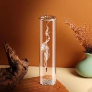 Modern Glass Anti-Flying Ash Incense Holder with Removable Glass