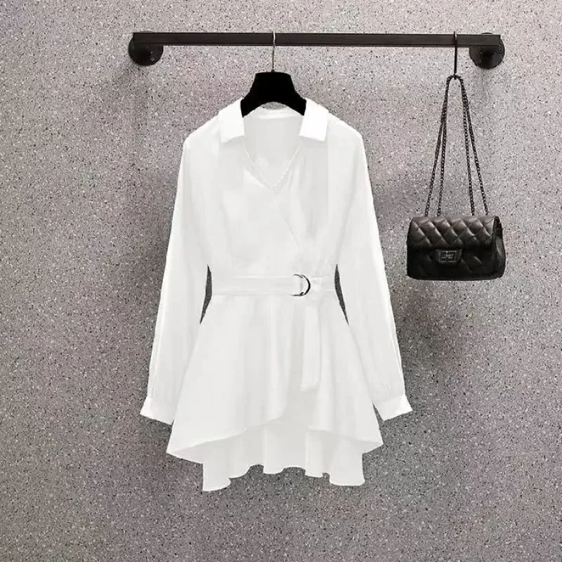 Women's Long Sleeve Shirt Casual Elegant Work Slim Fit - Image 7