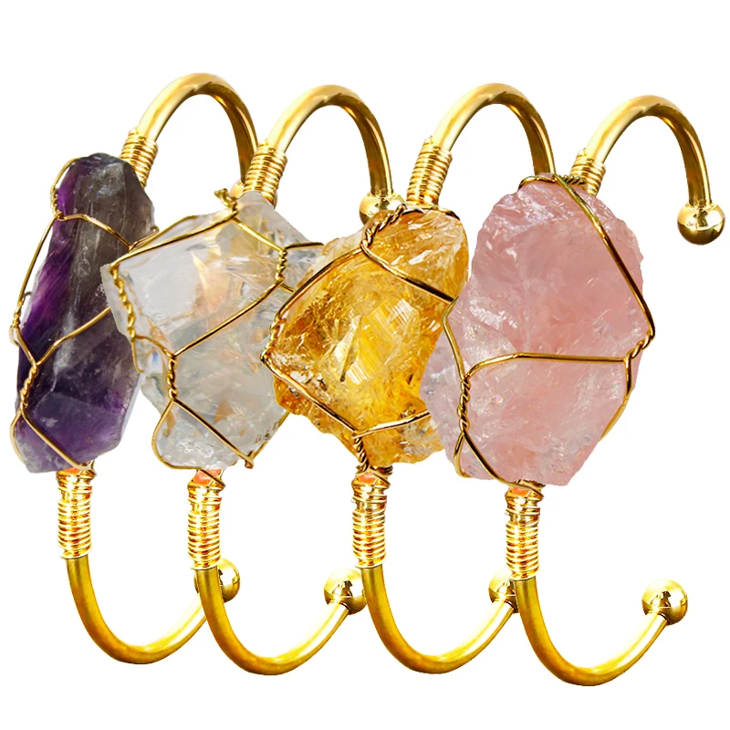 Irregular Citrine Handmade Stone Healing Crystal Bracelet