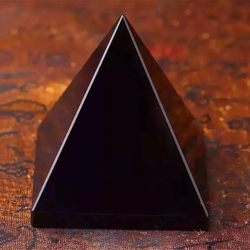 Natural Crystal Schungite Black Shungite Pyramid Tower Energy Quartz Reiki Stones For Healing Fengshui Meditation Decoration - Image 3