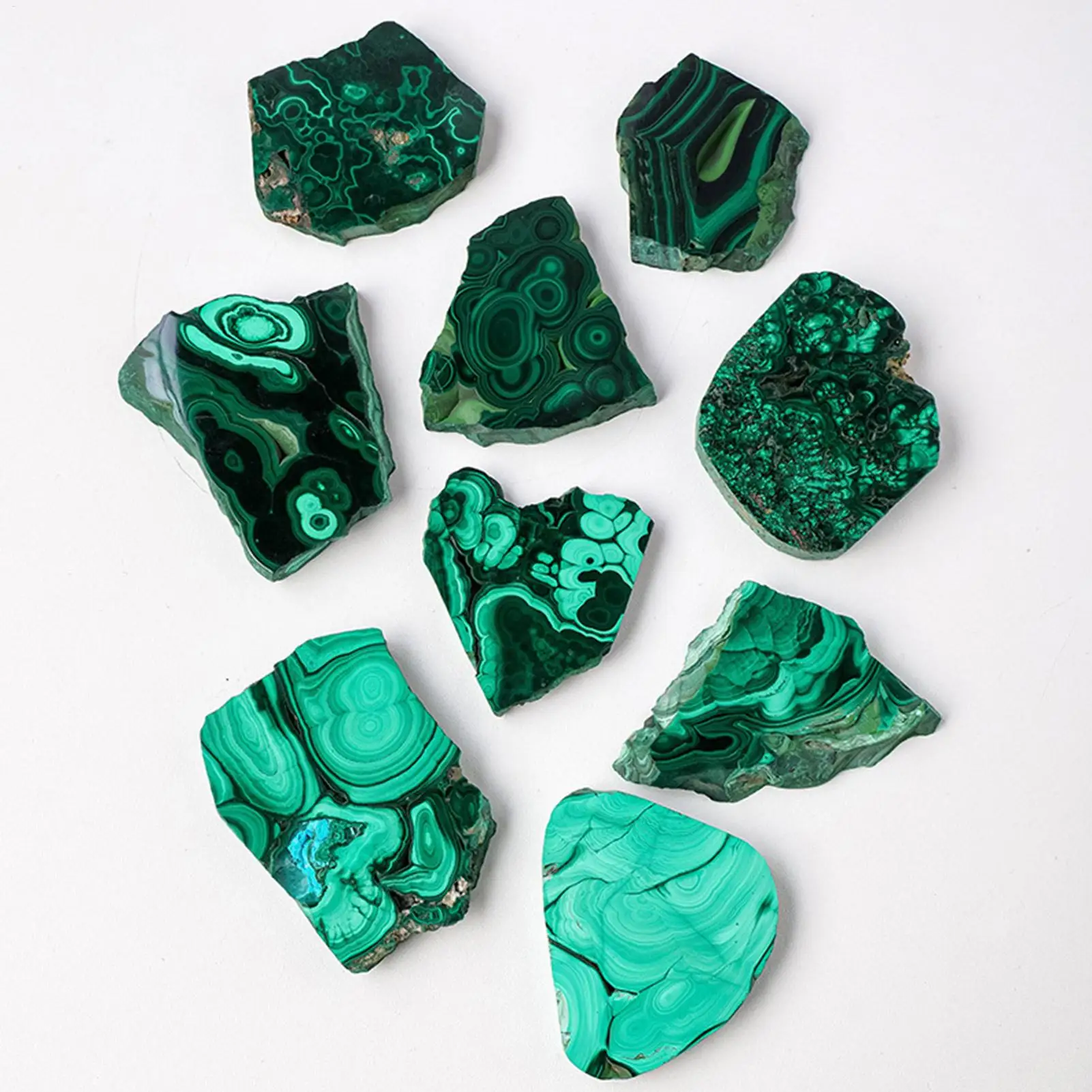 Natural Crystal Green Eyes Malachite Raw Healing Stone Divination Slab Mineral Specimen - Image 4