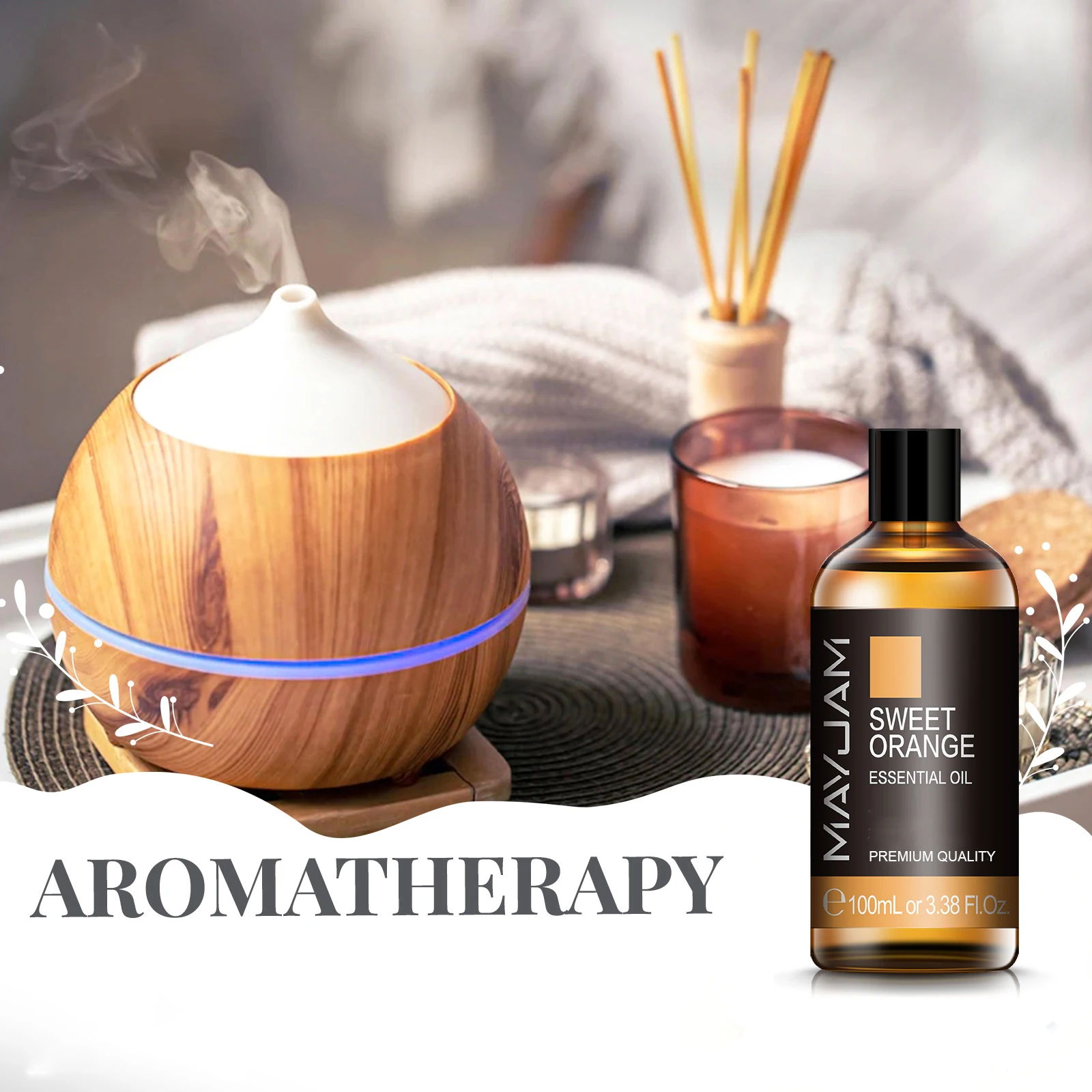 100ML Sandalwood Pure Natural Essential Oil Diffuser Lavender Jasmine Eucalyptus Frankincense Mint Orange Lemon Ylang Aroma Oil - Image 4